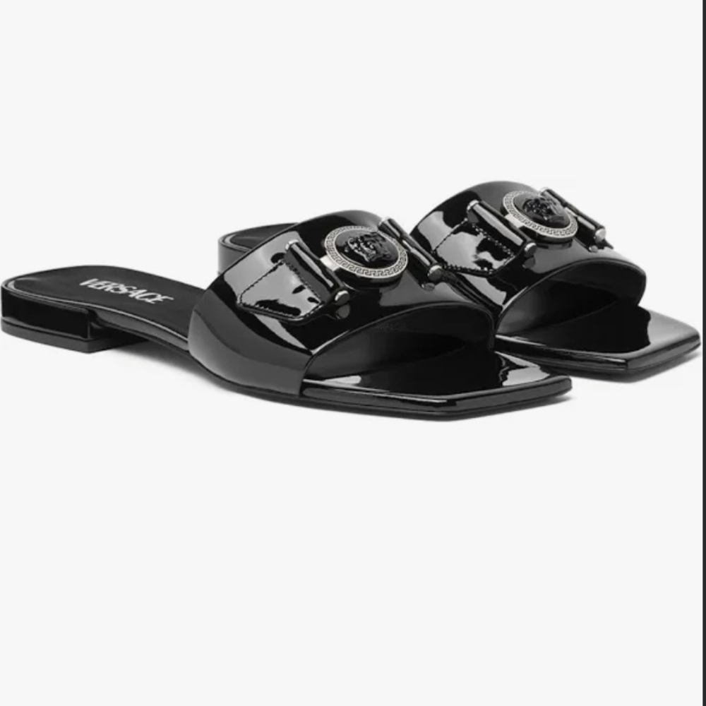 Versace Black Slide Sandals